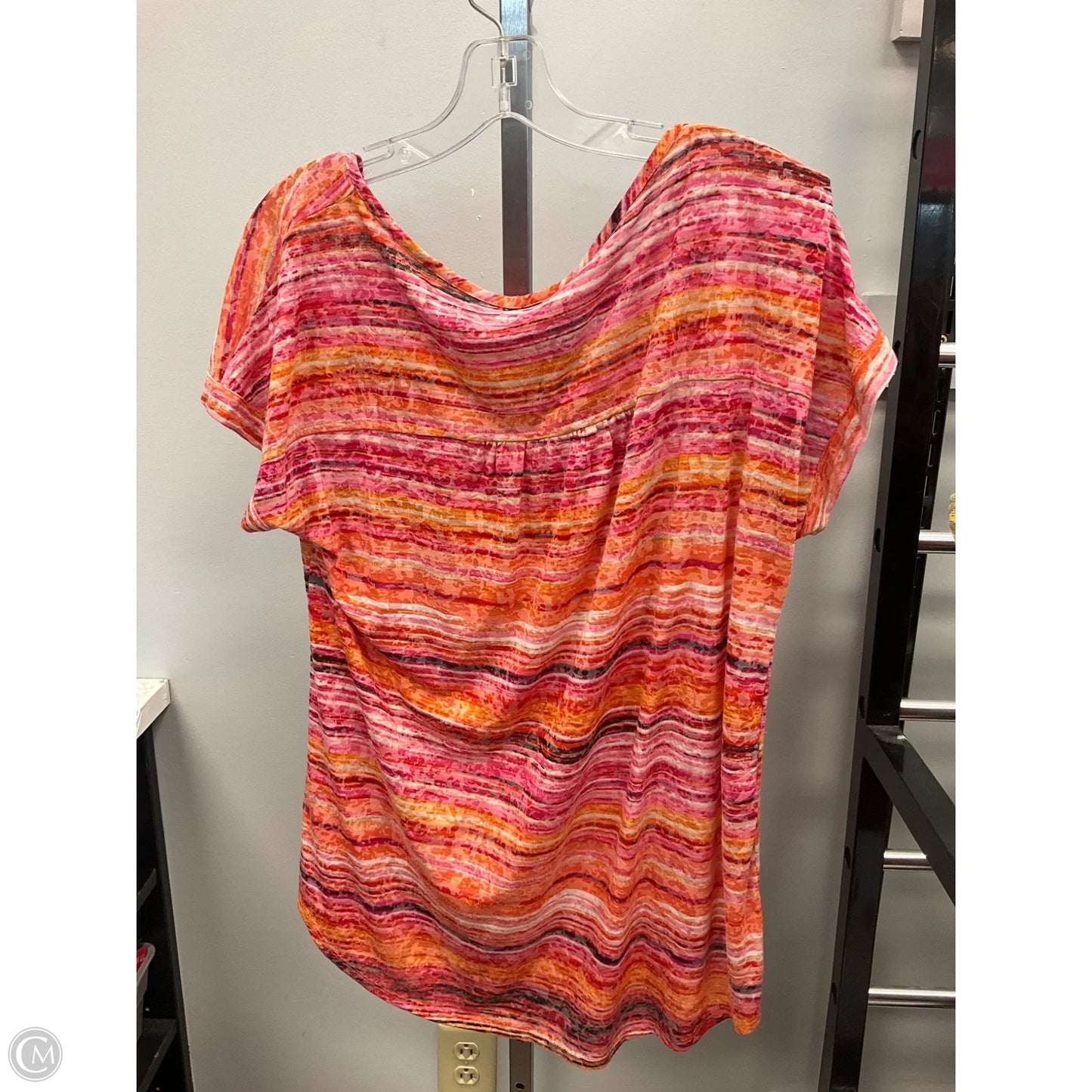 Top Short Sleeve By Jtb In Orange & Pink, Size: Xl
