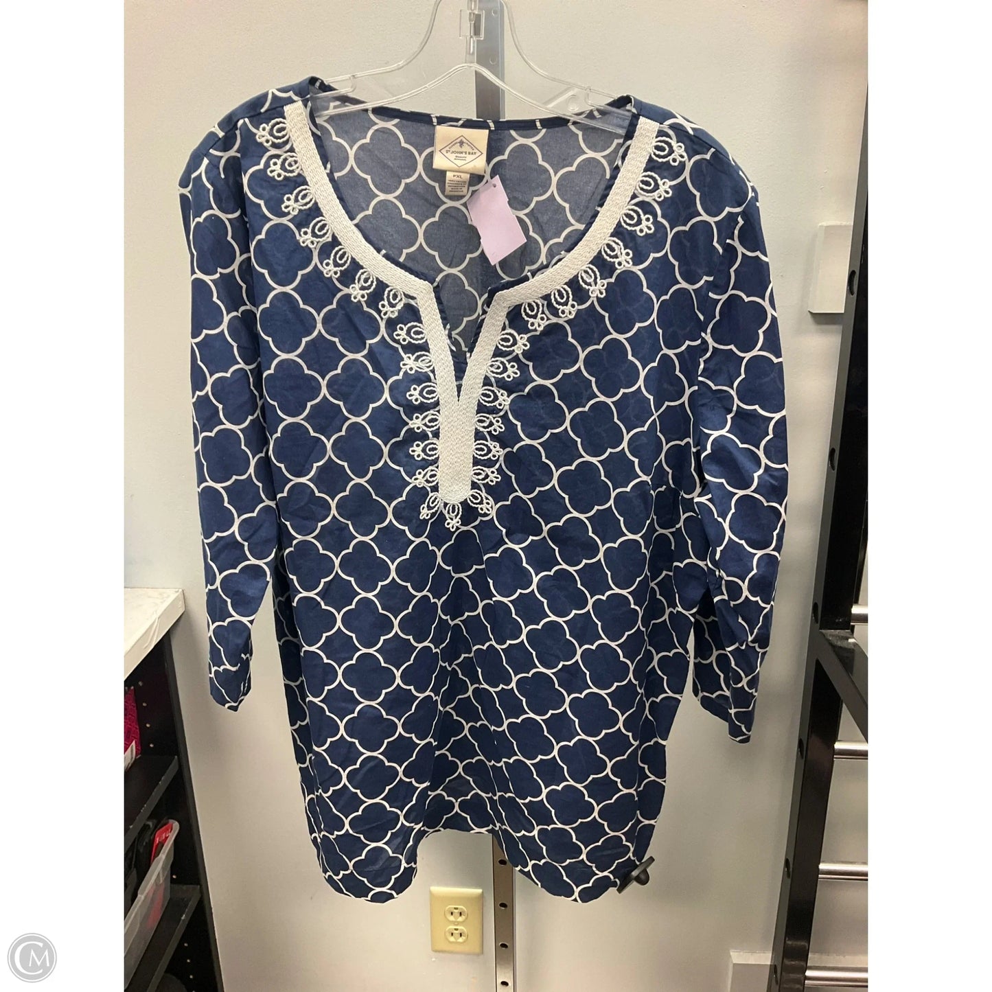 Tunic 3/4 Sleeve By St Johns Bay In Navy, Size: Xlp