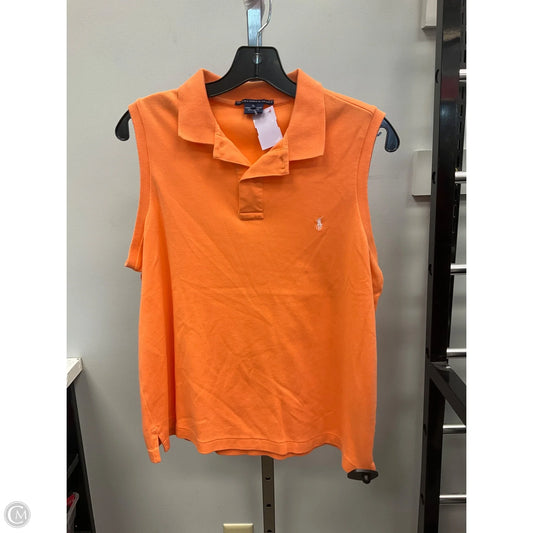 Top Sleeveless By Ralph Lauren Blue Label In Orange, Size: Xl