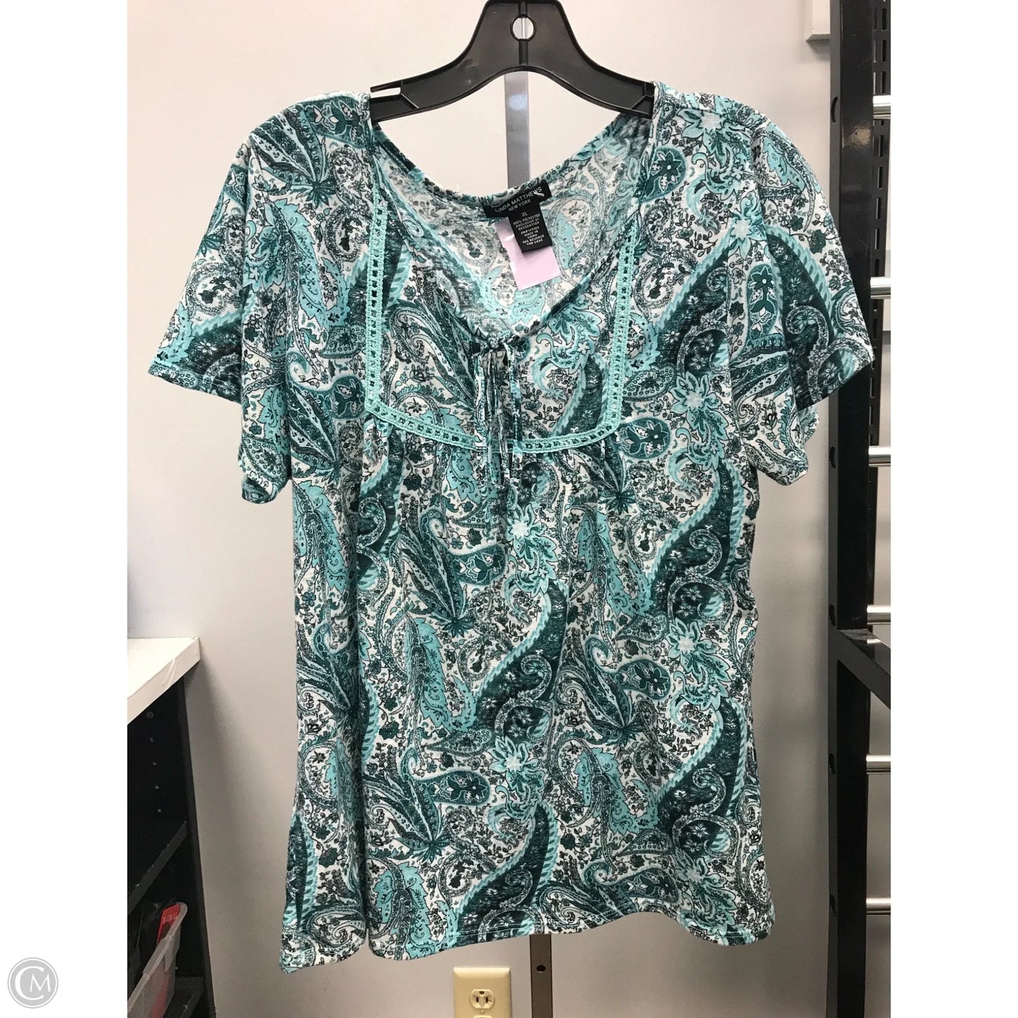Top Short Sleeve By Cmc In Green, Size: Xl