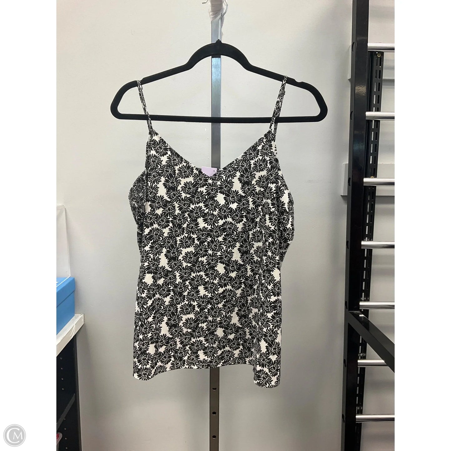Top Sleeveless By Ann Taylor In Black & White, Size: L