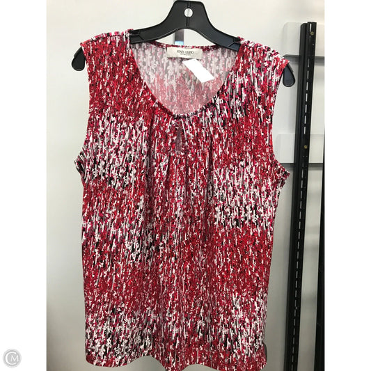 Top Sleeveless By Jones Studio In Red & White, Size: L