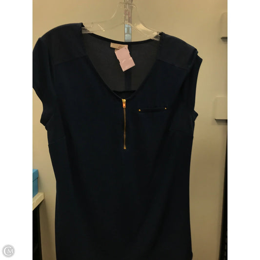 Top Short Sleeve By Roz And Ali In Navy, Size: M
