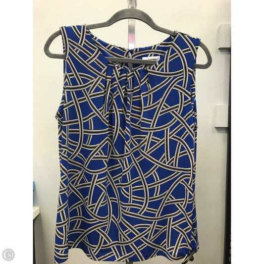 Top Sleeveless By Calvin Klein In Blue, Size: L