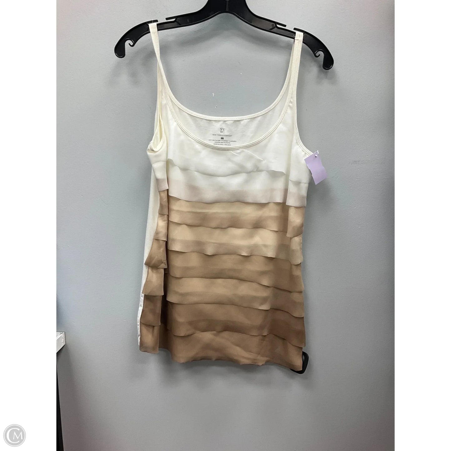 Top Sleeveless By New York And Co In Cream, Size: L