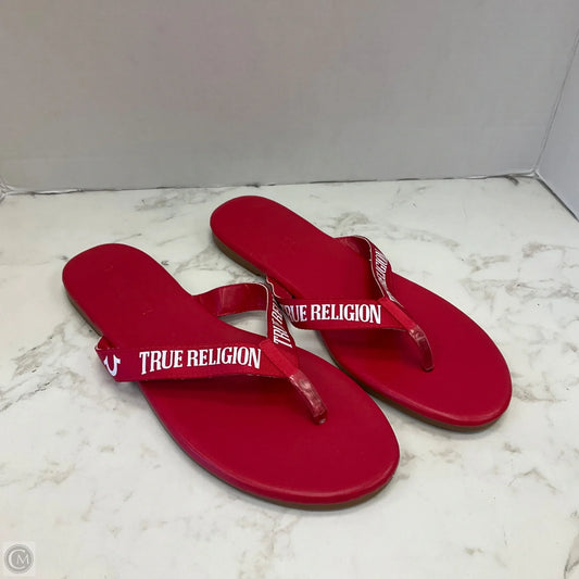 Sandals Flip Flops By True Religion In Red, Size: 10