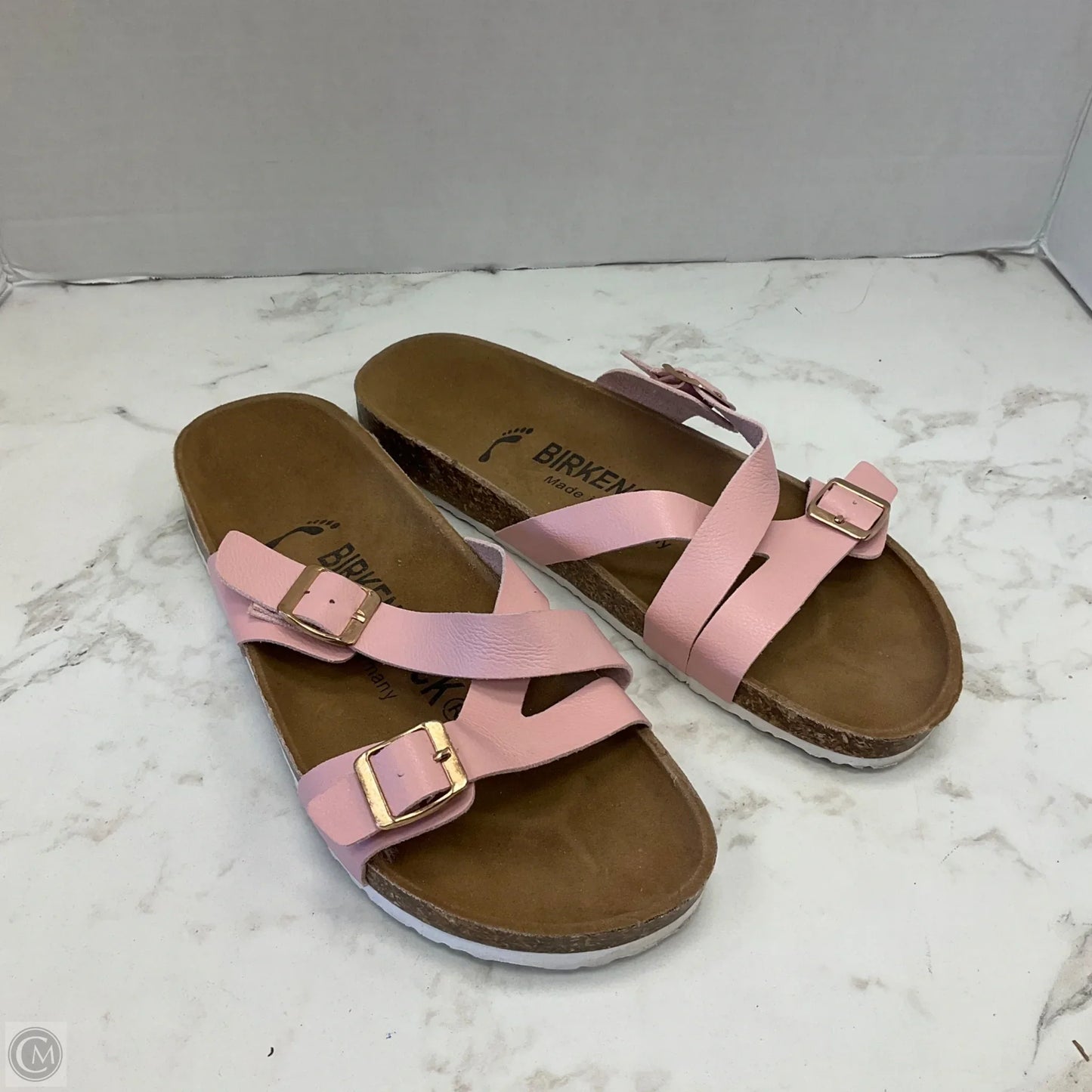 Sandals Flats By Birkenstock In Pink, Size: 7.5