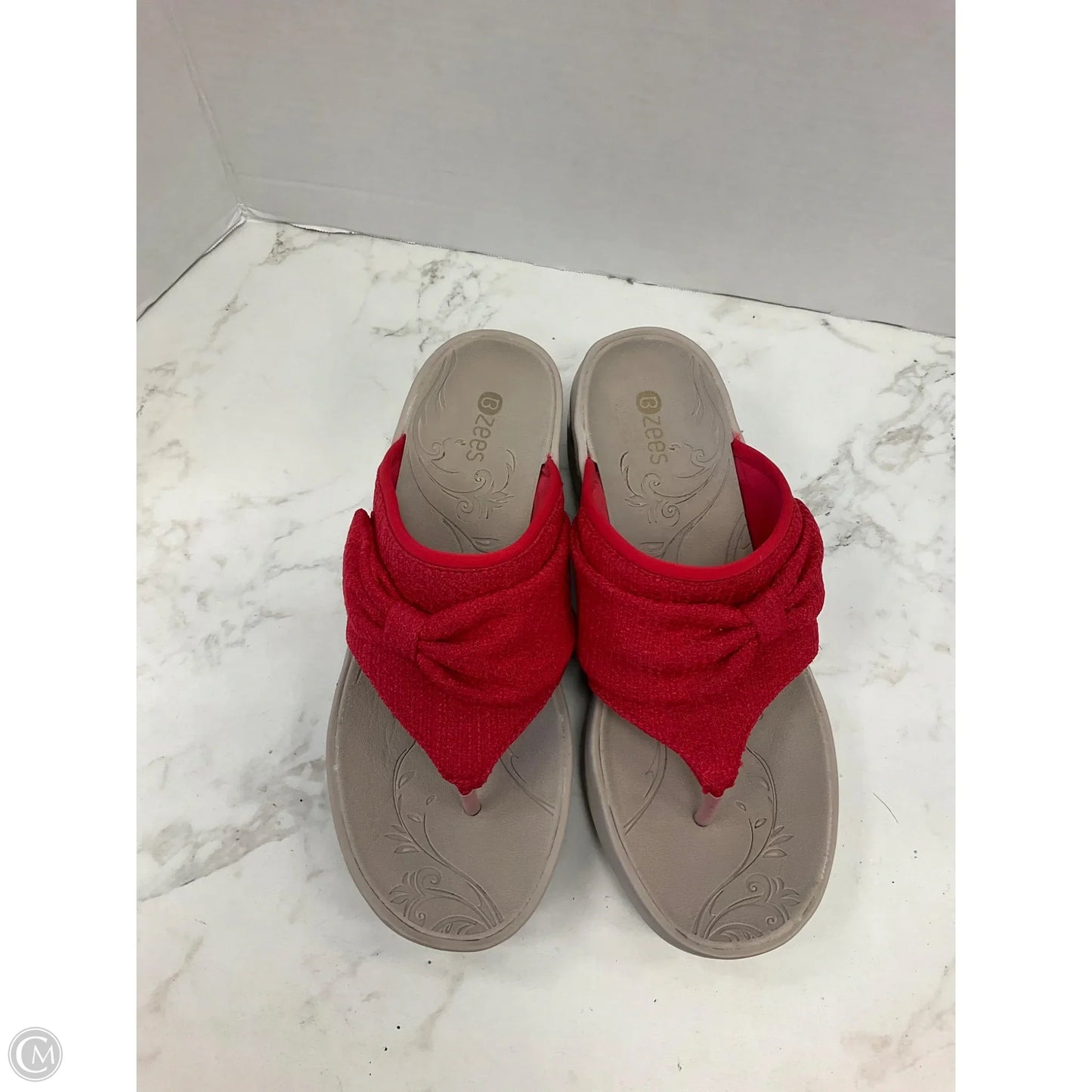 Sandals Heels Wedge By Bzees In Red, Size: 8