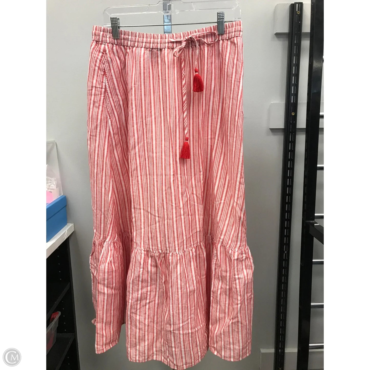 Skirt Midi By Talbots In Red & White, Size: S