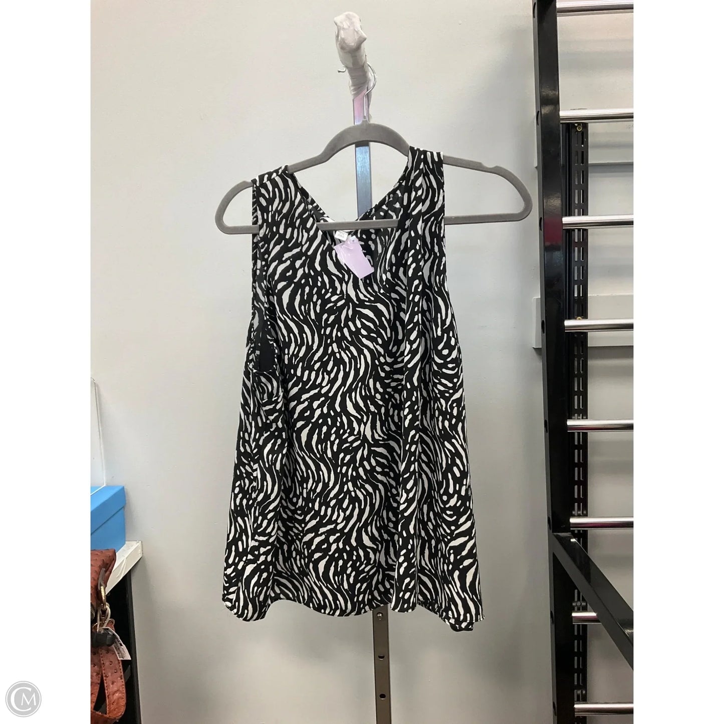 Top Sleeveless By Nine West In Black & White, Size: Xxl