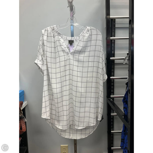 Top Short Sleeve By Worthington In Black & White, Size: Xl