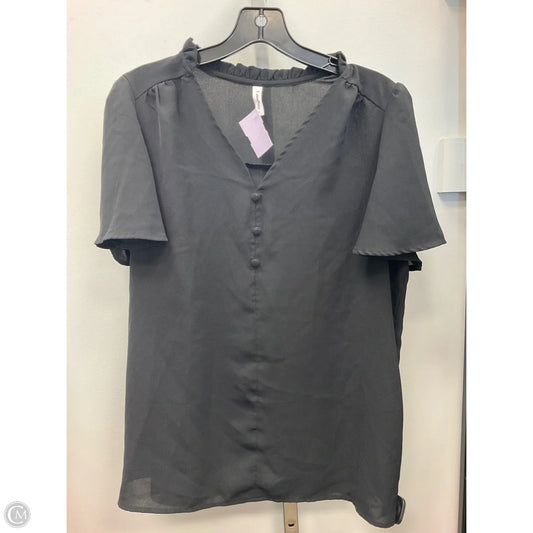 Top Short Sleeve By Clothes Mentor In Black, Size: L