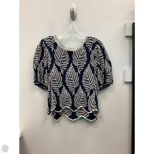 Top Short Sleeve By Solitaire In Navy, Size: M