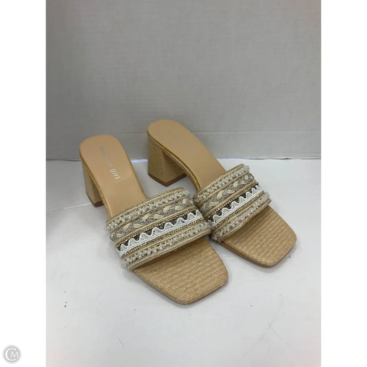 Sandals Heels Block By Madden Girl In Beige, Size: 8.5