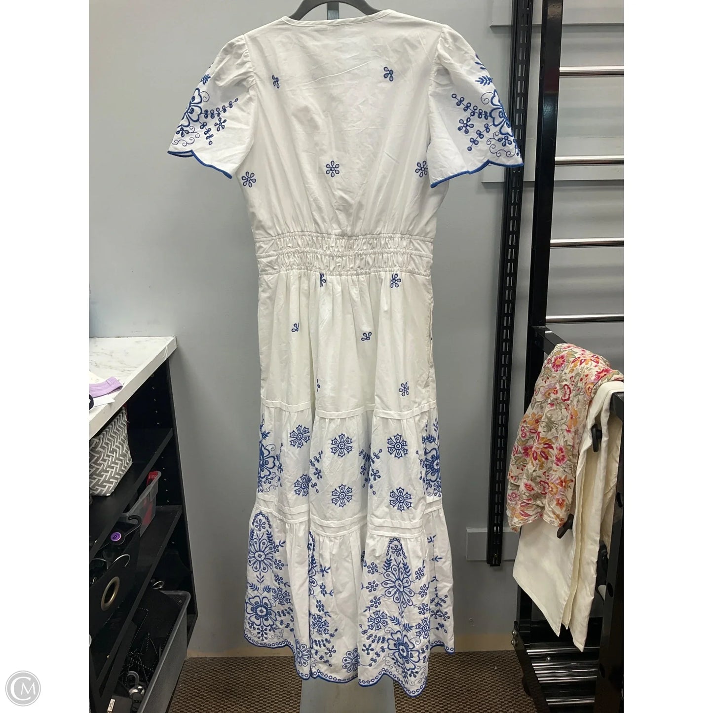 Dress Casual Midi By Joie In Blue & White, Size: S