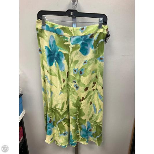 Skirt Midi By Valerie Stevens In Green & Yellow, Size: 8
