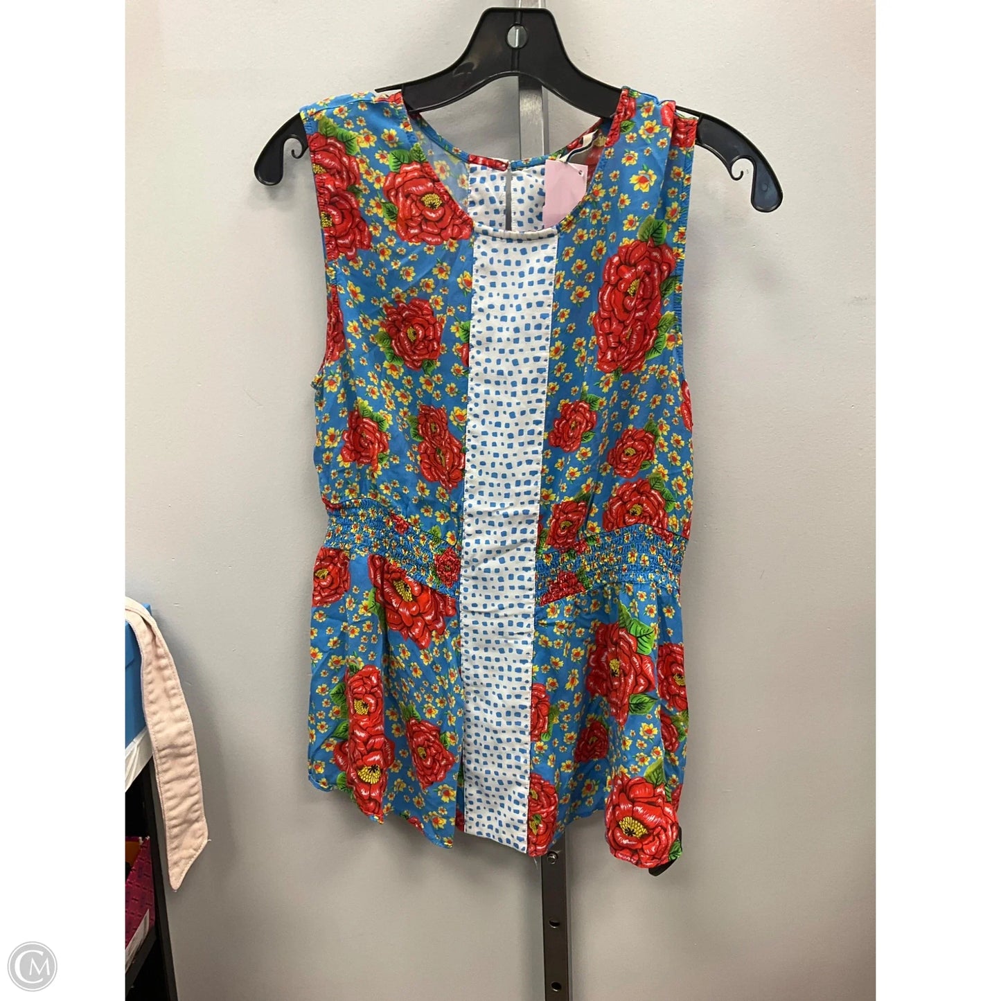 Top Sleeveless By Farm Rio In Floral Print, Size: M