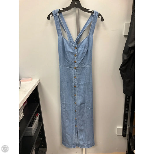 Dress Casual Midi By Loft In Blue Denim, Size: 2