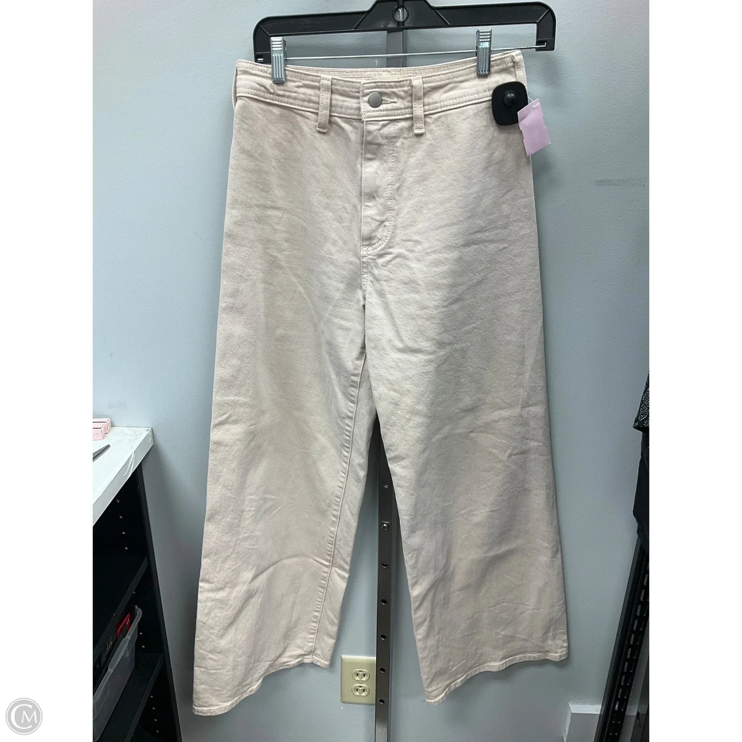 Jeans Wide Leg By Universal Thread In Cream Denim, Size: 4