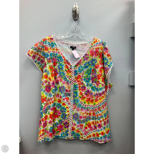 Top Short Sleeve By Talbots In Floral Print, Size: 2x