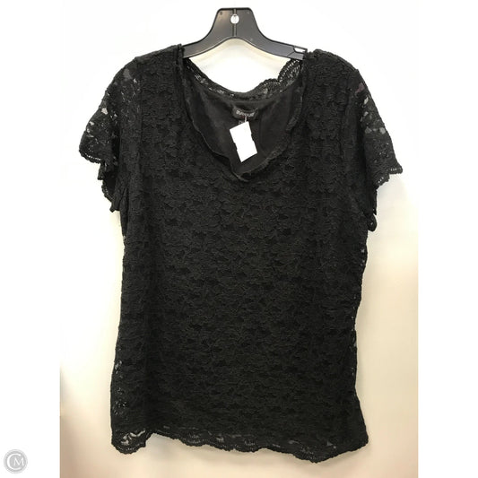 Top Short Sleeve By Avenue In Black, Size: 22