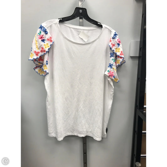 Top Short Sleeve By Talbots In White, Size: 1x