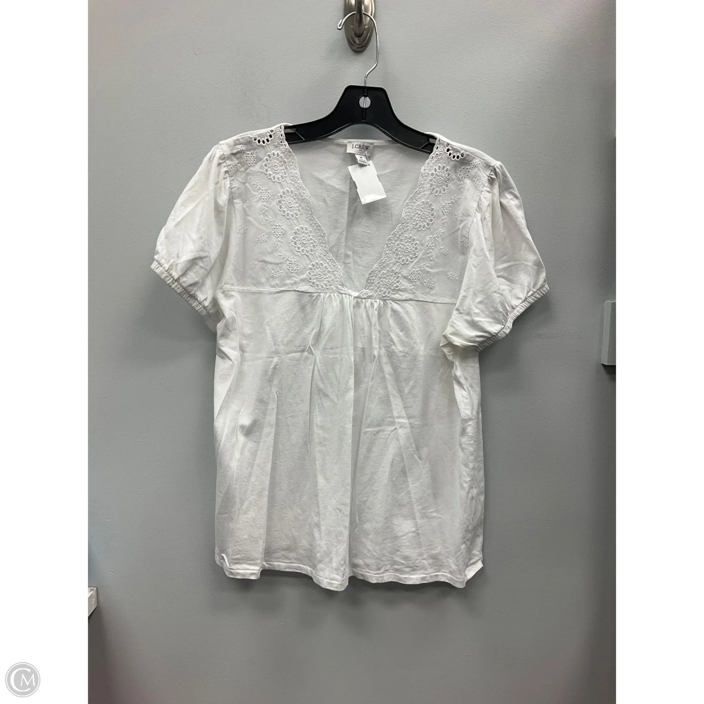 Top Short Sleeve By J. Crew In White, Size: M