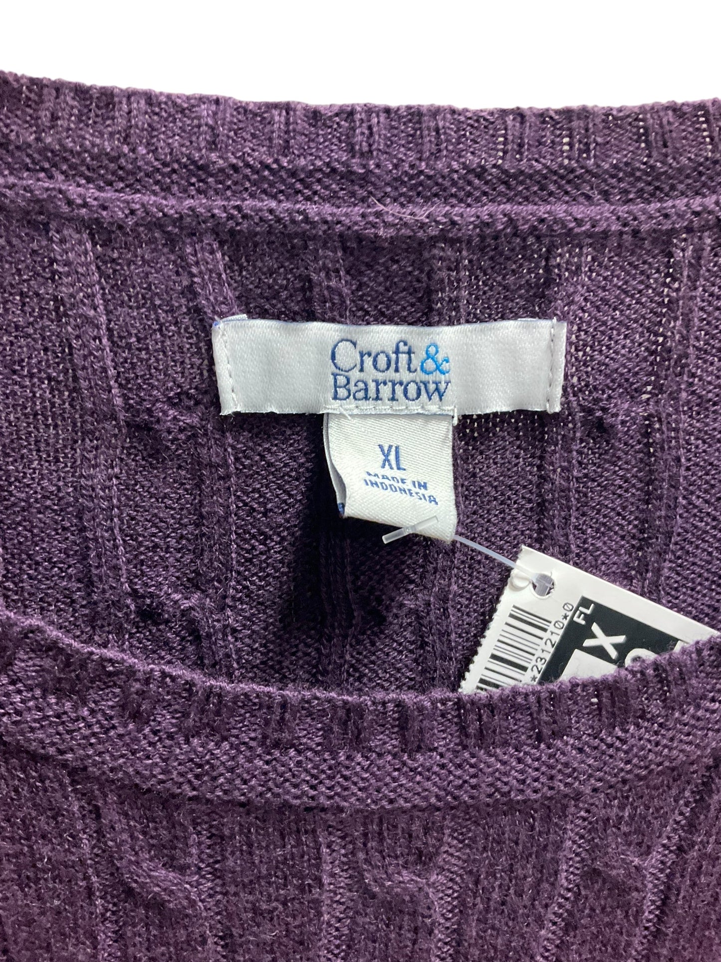 Sweater By Croft And Barrow In Eggplant, Size: Xl