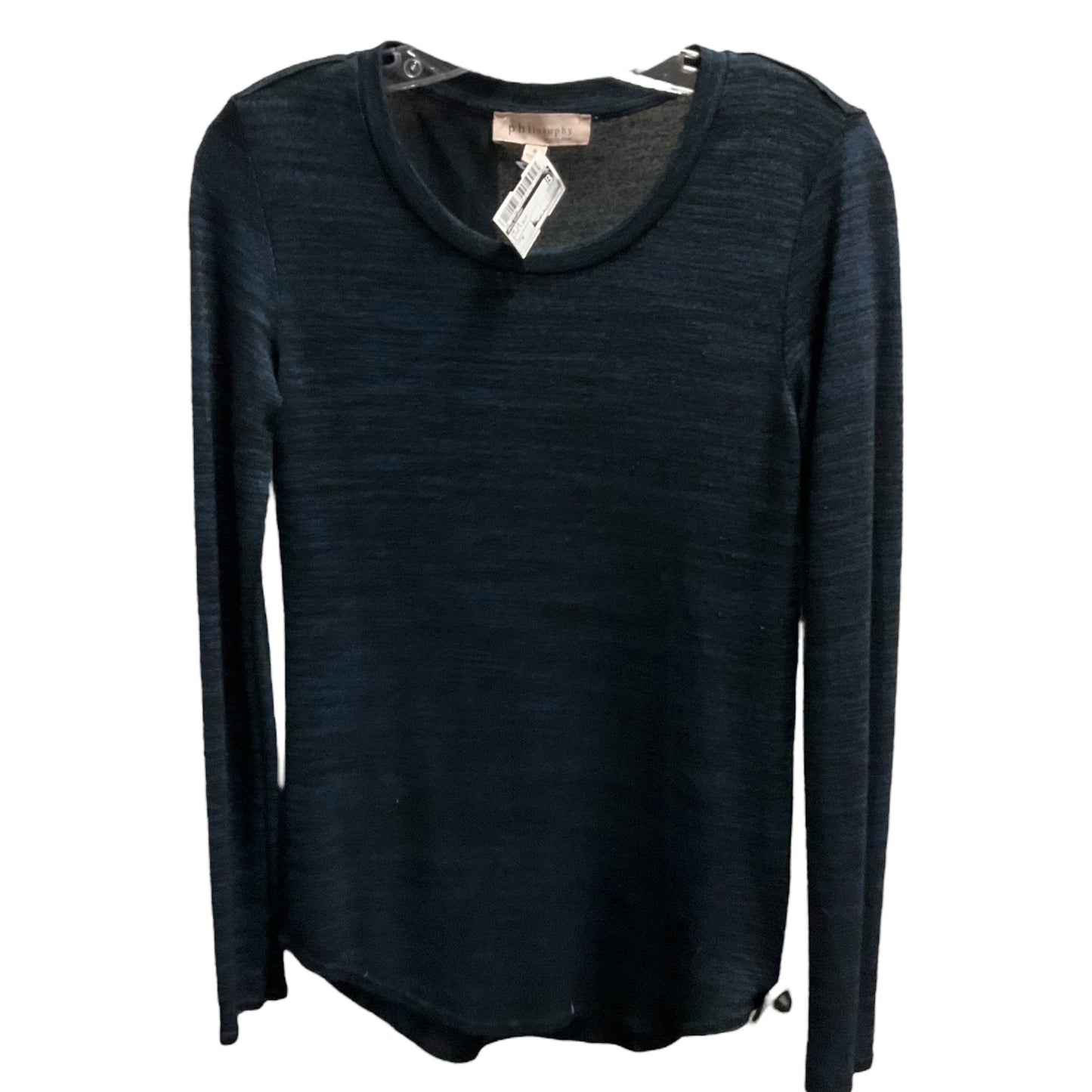 Top Long Sleeve By Philosophy In Black & Blue, Size: S