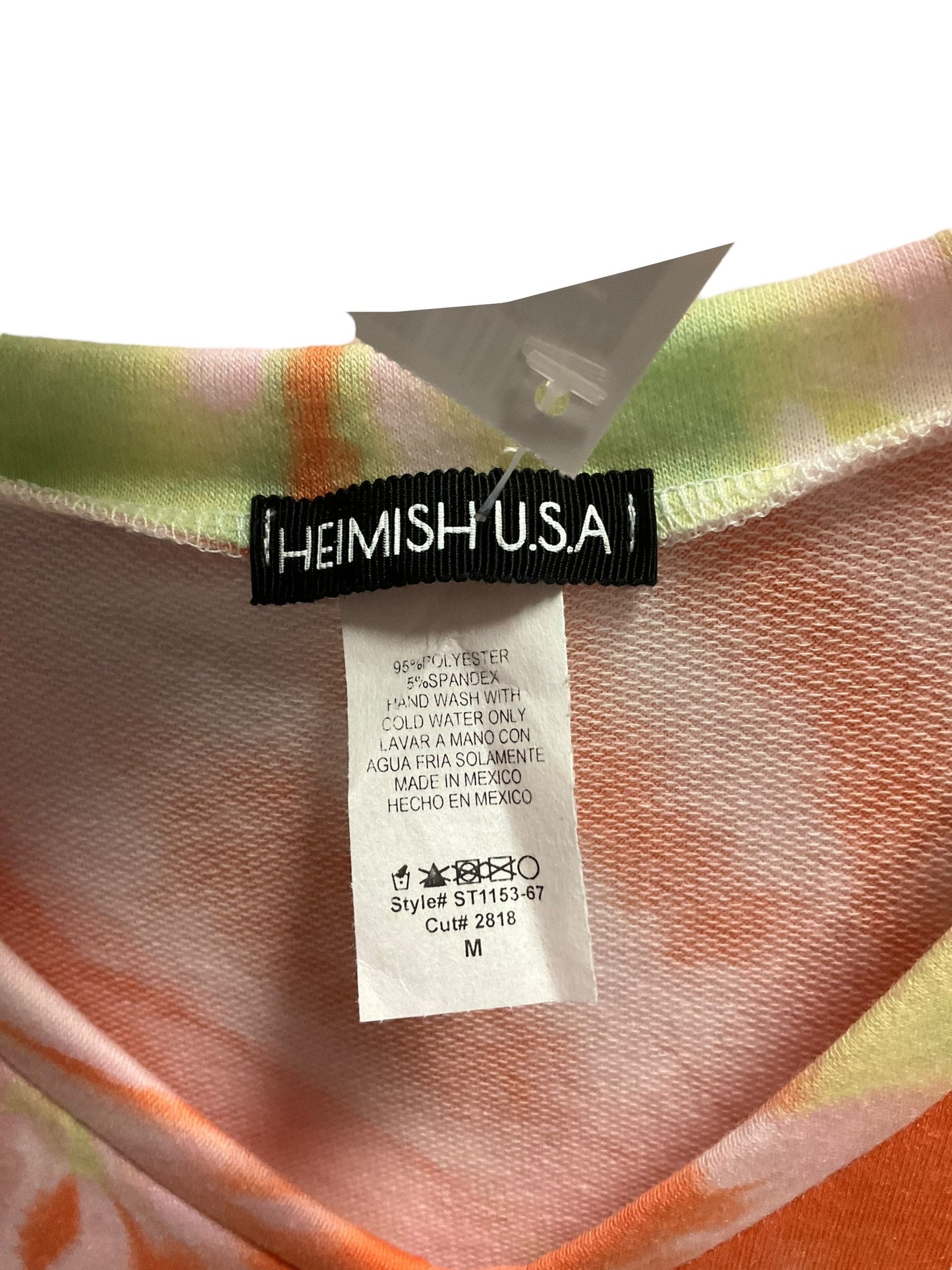 Tie Dye Print Top Short Sleeve Heimish Usa, Size M