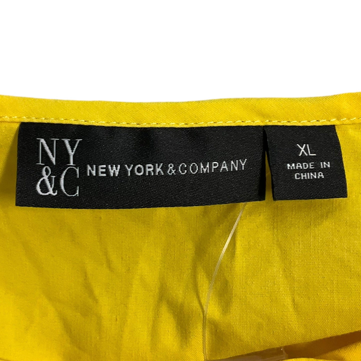 Yellow Top Long Sleeve New York And Co, Size Xl