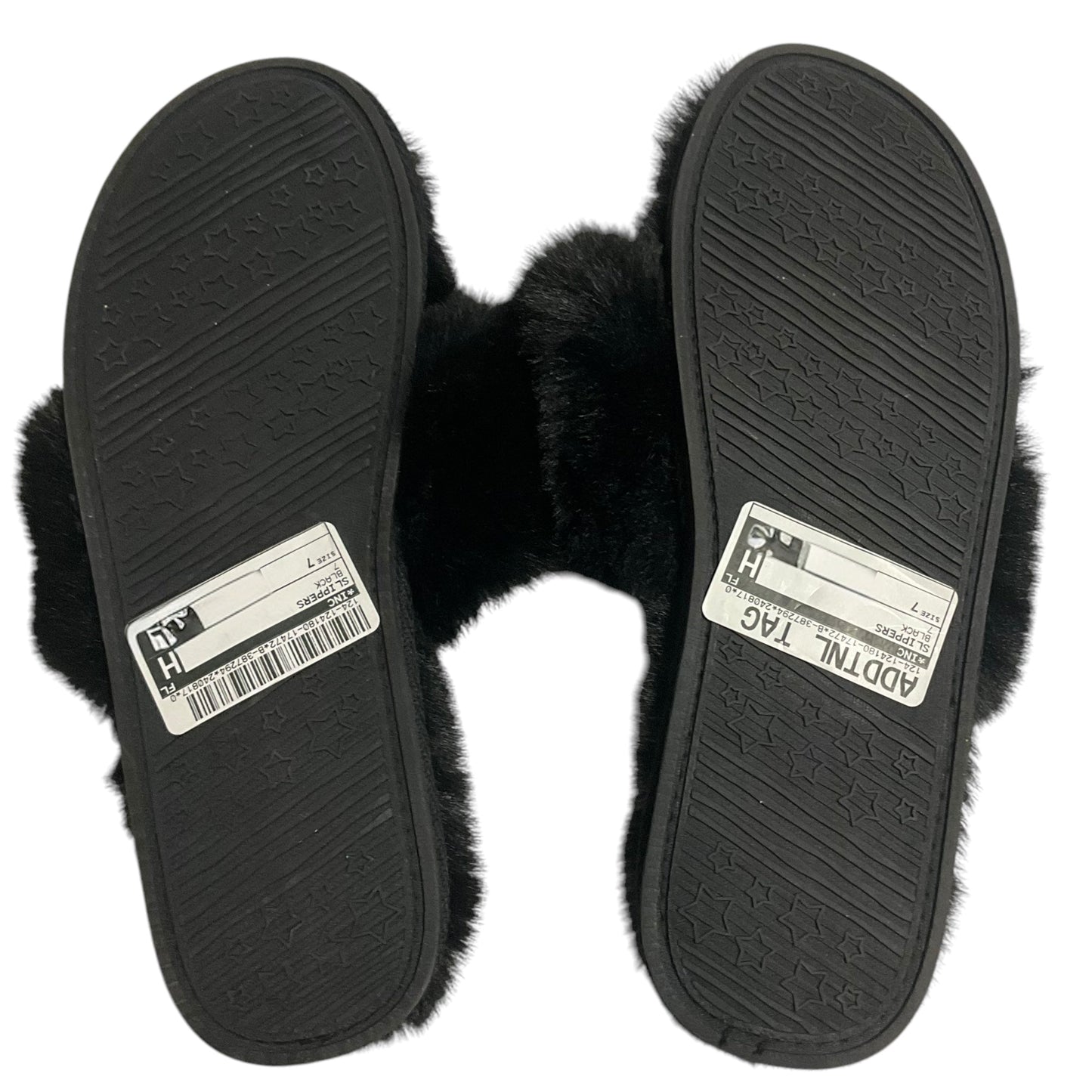 Slippers By Inc In Black, Size: 7