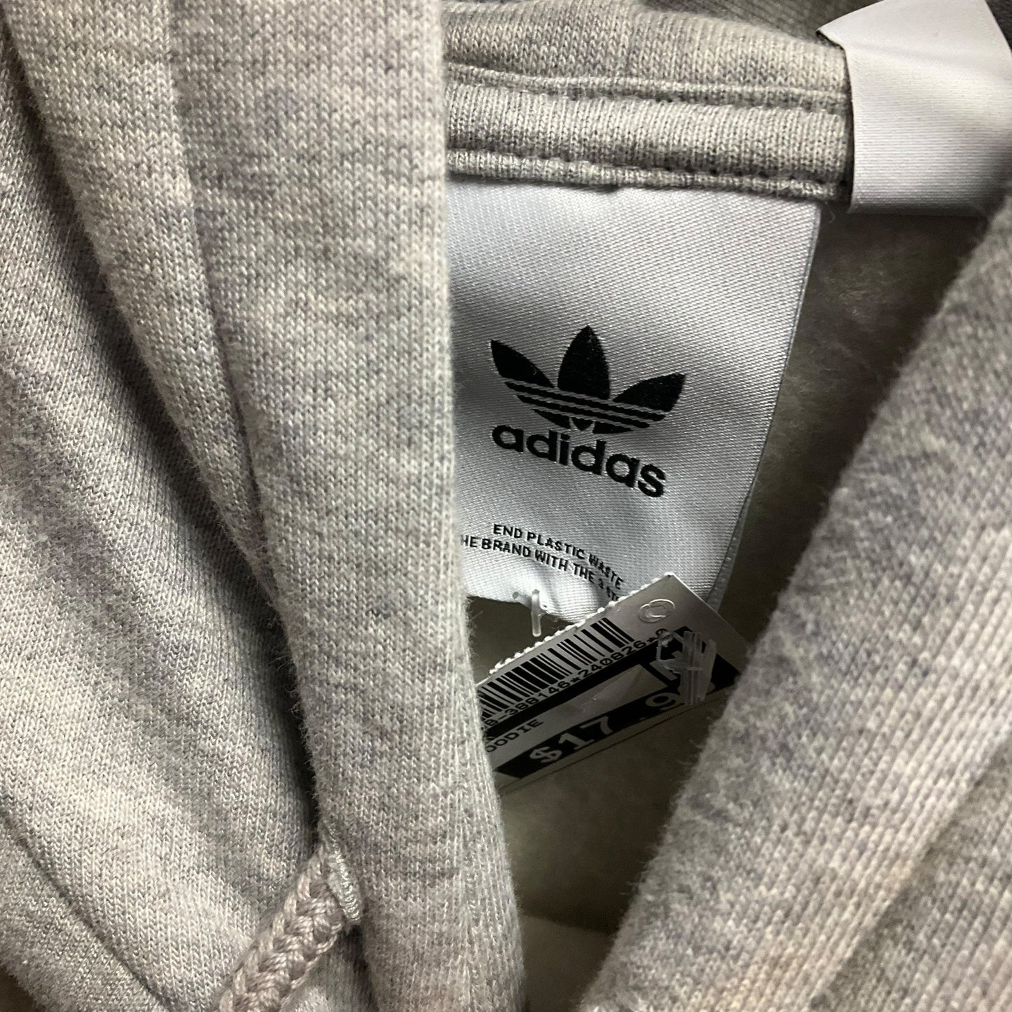 Sweatshirt Hoodie By Adidas In Grey, Size: S