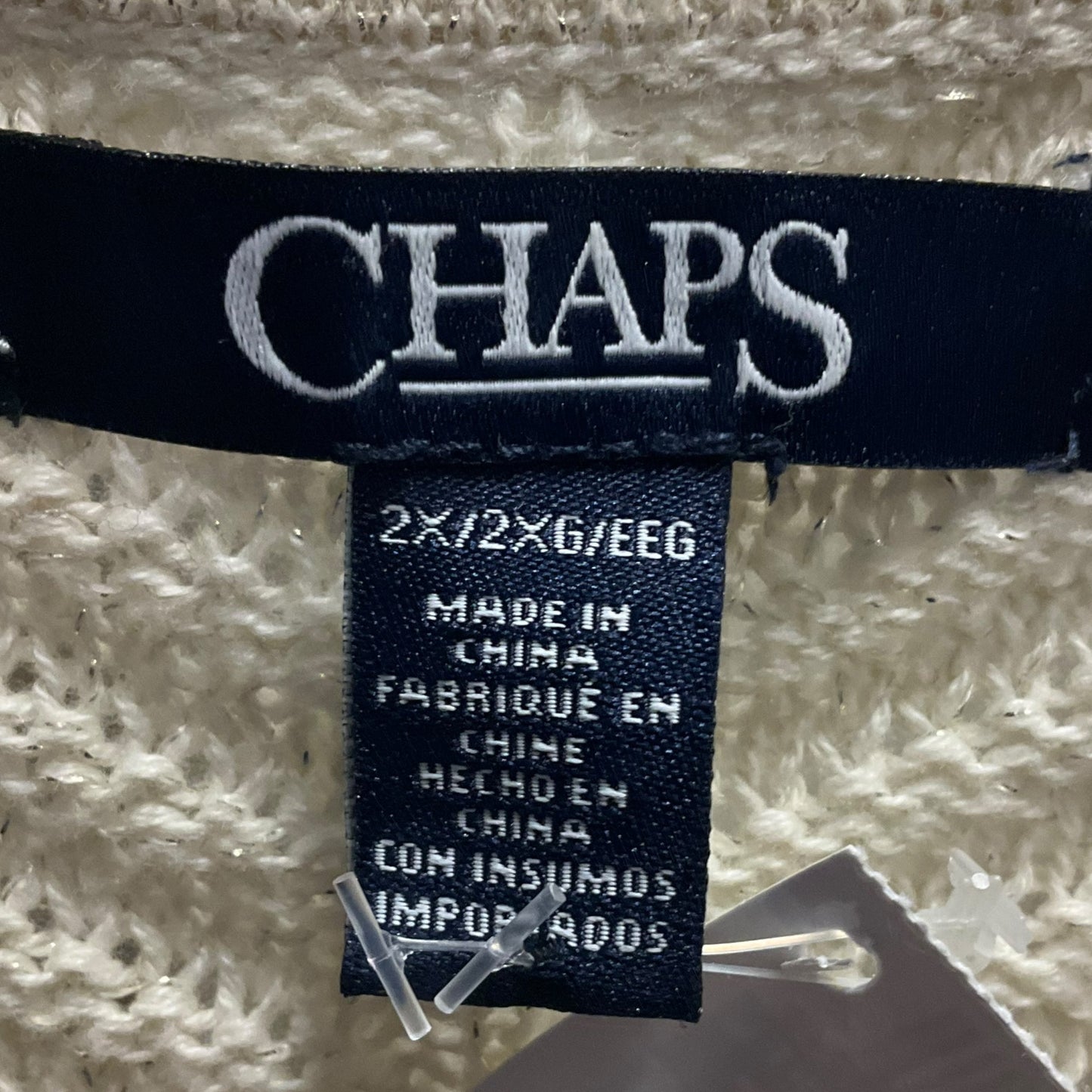 Sweater By Chaps In Cream, Size: 2x