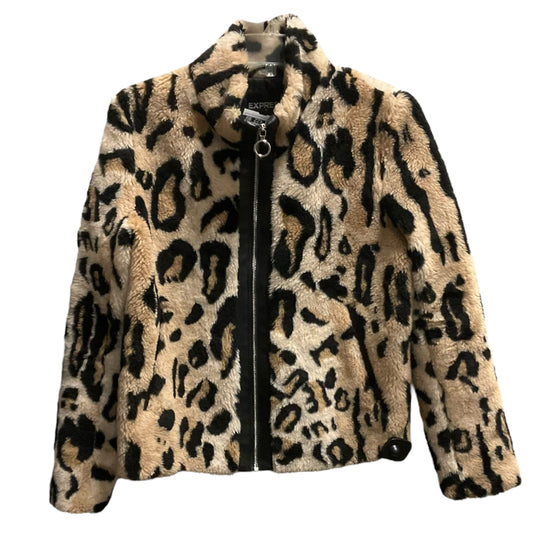 Jacket Faux Fur & Sherpa By Express In Animal Print, Size: S