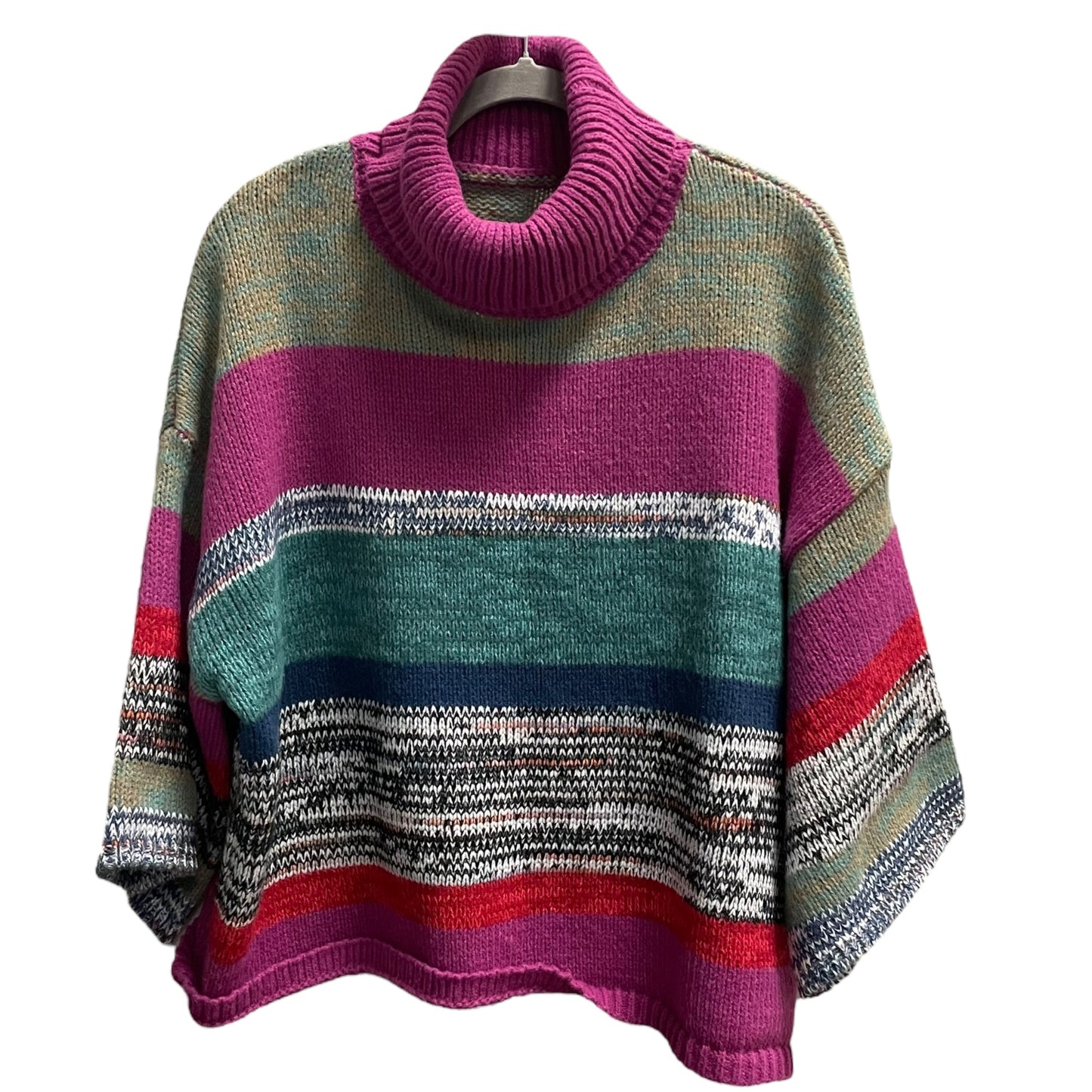 Sweater By Knox Rose In Green & Pink, Size: Xxl