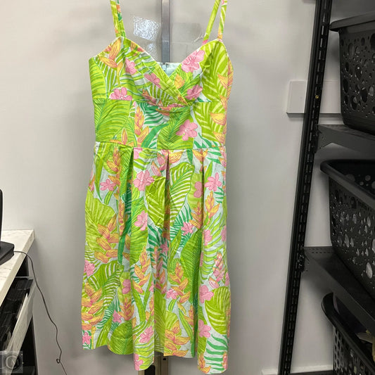 Dress Casual Short By Lilly Pulitzer In Green & Yellow, Size: 6