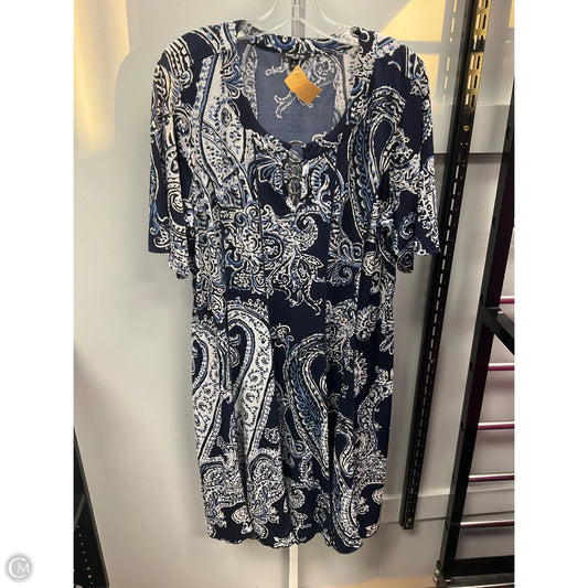 Dress Casual Midi By Sami & Jo In Blue & White, Size: 3x