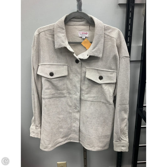 Jacket Shirt By Ci Sono In Tan, Size: L