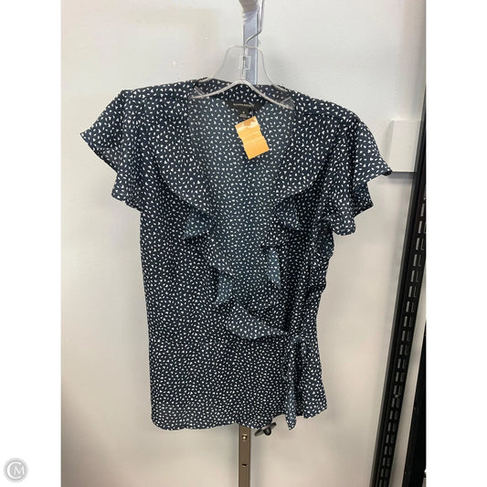 Top Short Sleeve By Banana Republic In Blue & White, Size: S