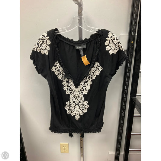 Top Short Sleeve By Inc In Black & White, Size: Xl