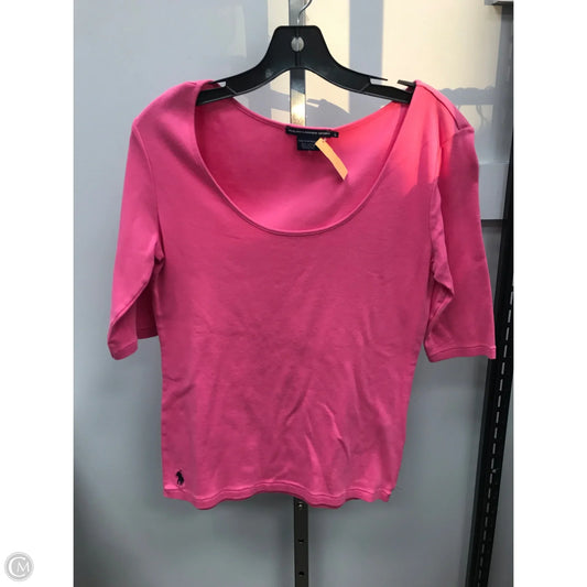Top 3/4 Sleeve By Ralph Lauren In Pink, Size: L