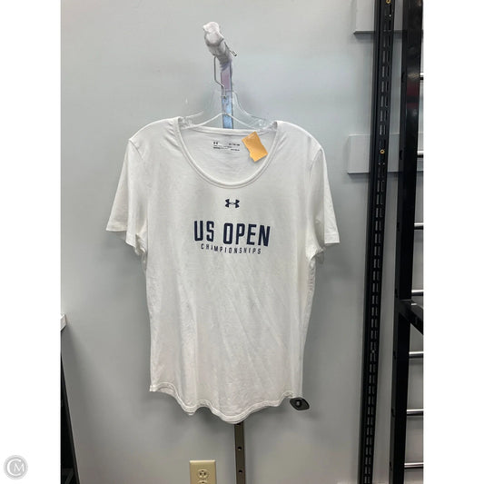Athletic Top Short Sleeve By Under Armour In White, Size: Xl