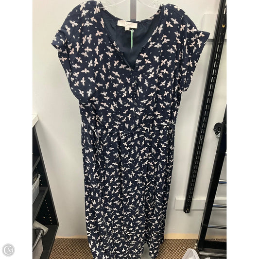 Dress Casual Midi By Loft In Blue, Size: L