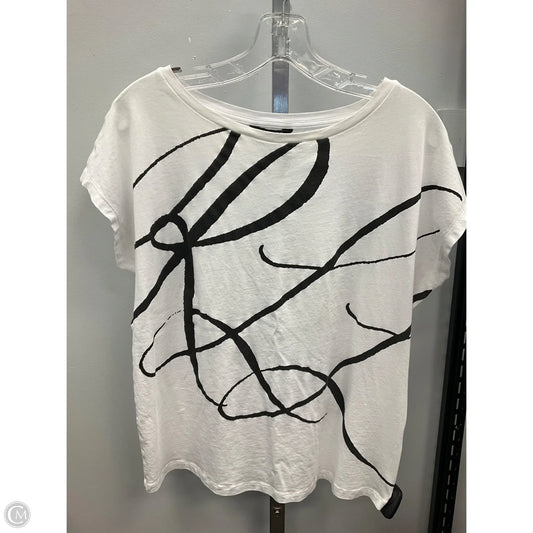 Top Short Sleeve By Lauren By Ralph Lauren In Black & White, Size: L