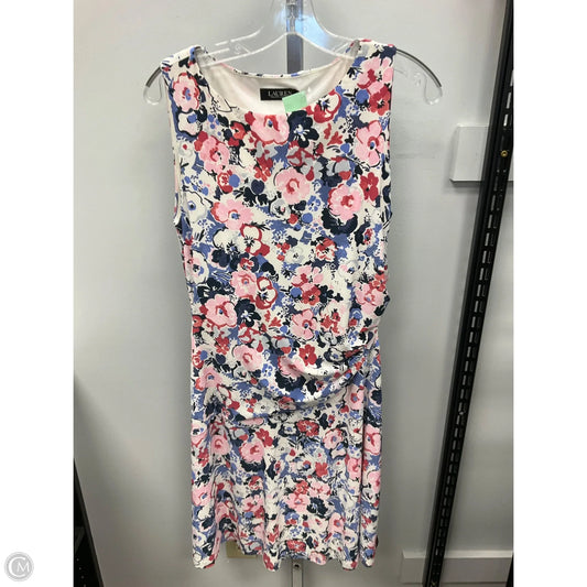 Dress Work By Lauren By Ralph Lauren In Floral Print, Size: 8