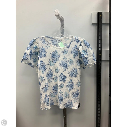 Top Short Sleeve By Loft In Blue & White, Size: S