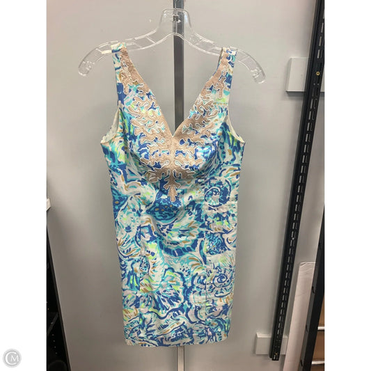 Dress Designer By Lilly Pulitzer In Blue & Green, Size: 0