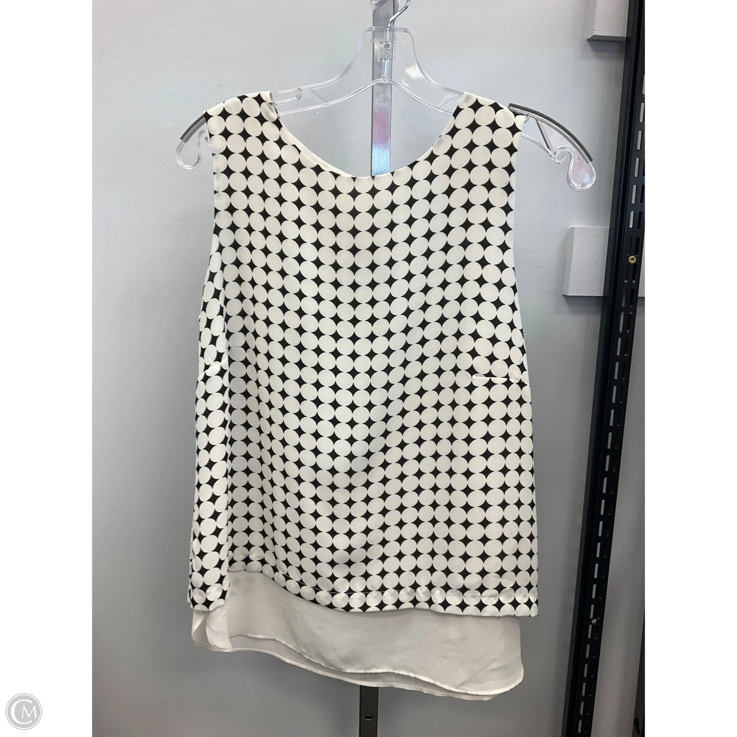 Top Sleeveless By Rose And Olive In Black & Cream, Size: M