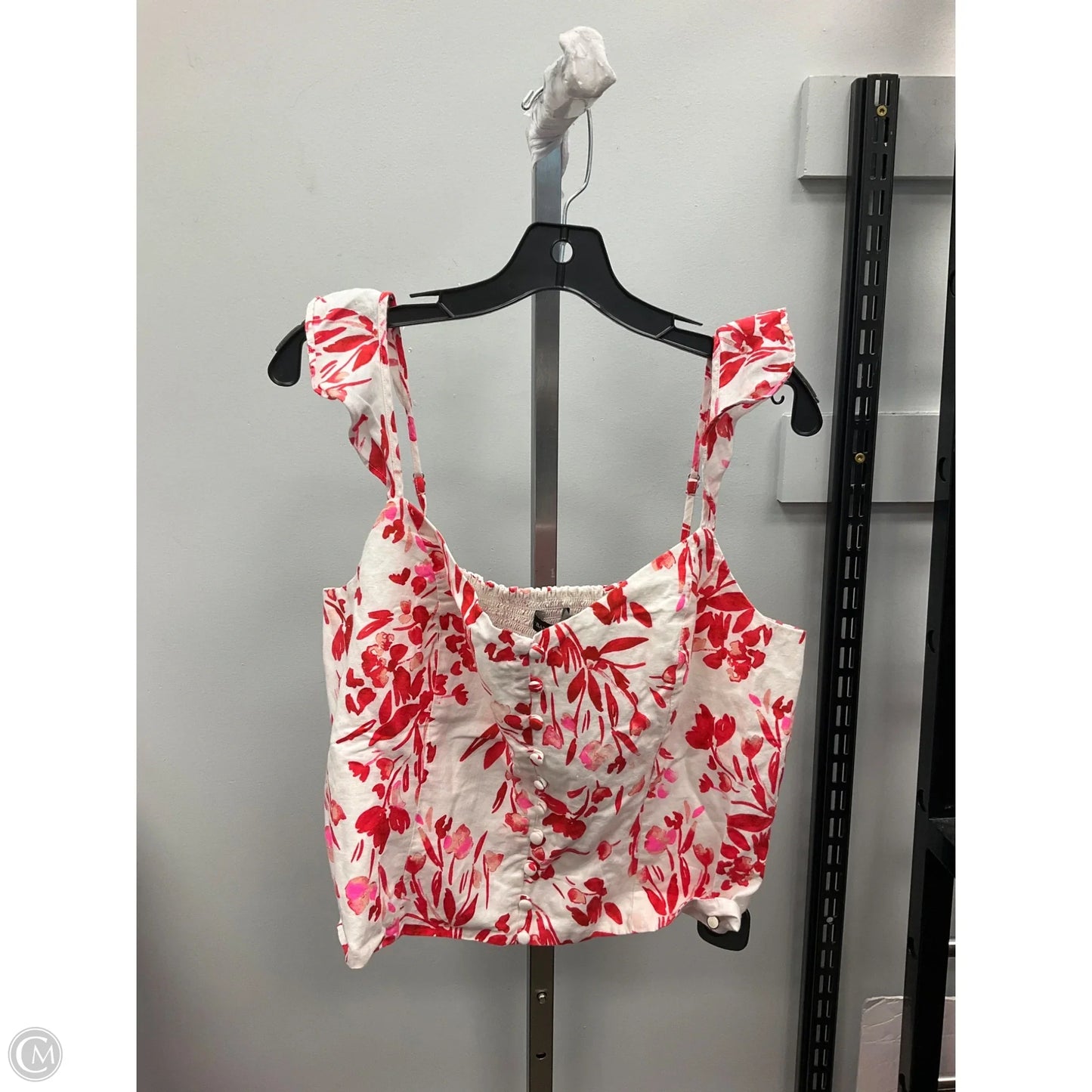 Top Sleeveless By Banana Republic In Red & White, Size: Xl
